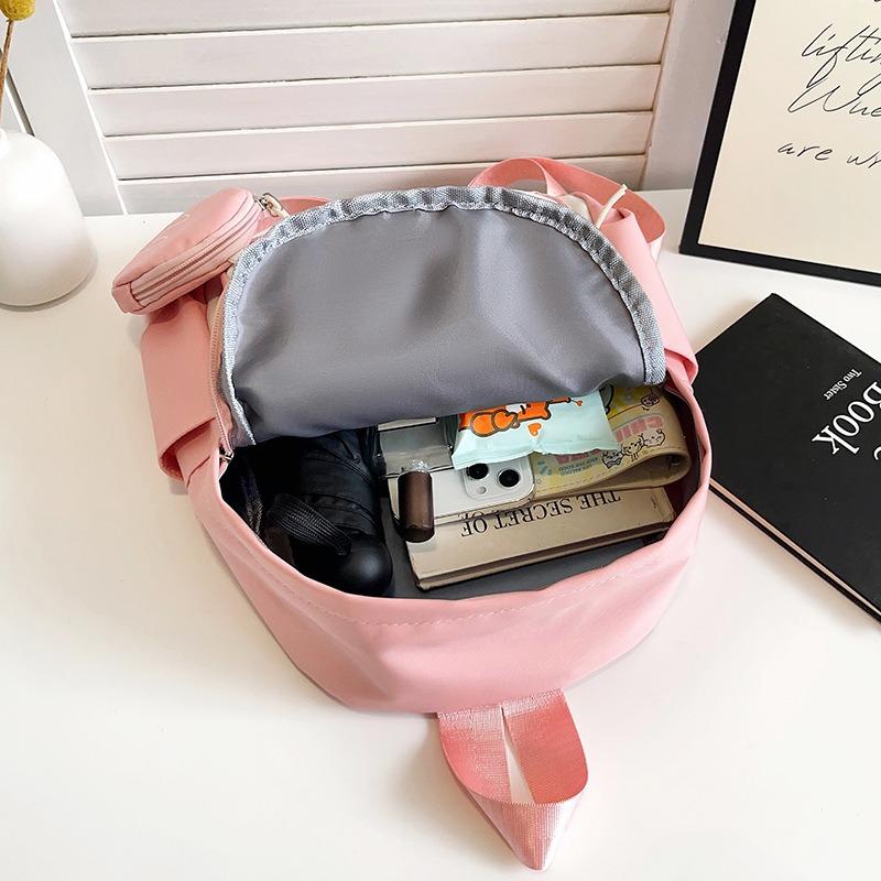 Versatile new school bag small fresh contrast kindergarten backpack two-piece cute backpack