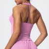 European & American Breathable Wide-Leg Pants with Fitness Halter & Strappy Long-Sleeve Yoga Top