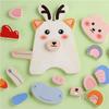 Montessori Educational Toys Children Wooden Animal Emotion Change Face Building Blocks Logic Training Puzzle Game For Kids Gift