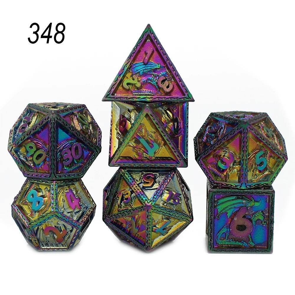 

Ролевая игра с многогранными кубиками, узор дракона, кубики D&D, ролевая игра, новый стиль, 7 предметов разноцветный