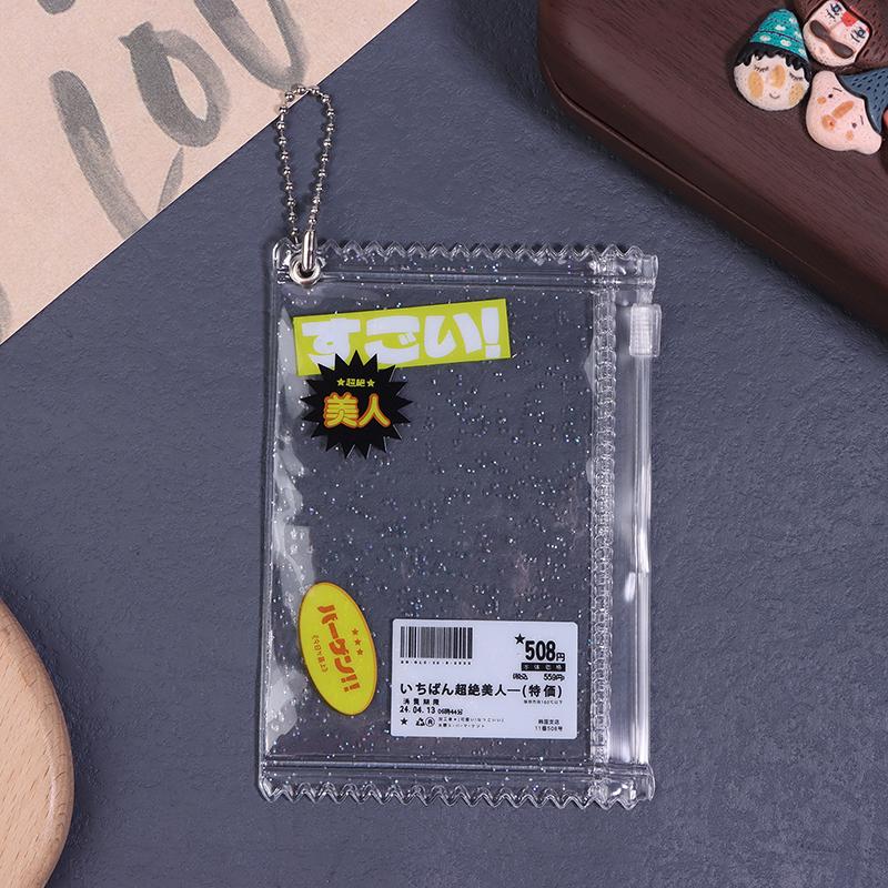 1Pc 3Inch Transparent Candy Bag Kpop Card Sleeves With Zipper Pvc Photocard Holder Props Badge Card Films Game Cards Protector