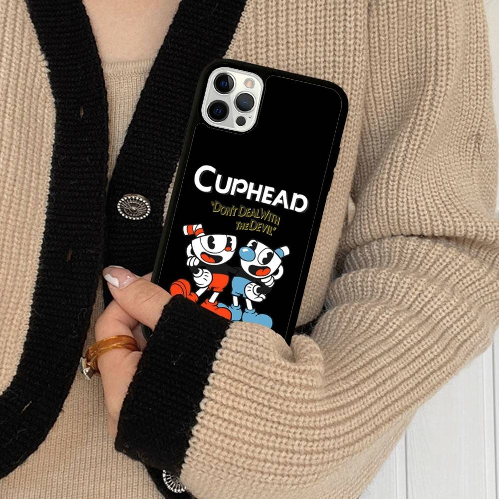 Anime Cuphead Cartoon Phone Case For IPhone 17 16 15 14 13 Plus 12 11 Pro Max PC+TPU Cases Back Cover