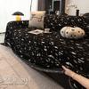 For L Shape and Loveseat Universal Black Sofa Cover Thick Chenille Full Coverage Cat Resistant