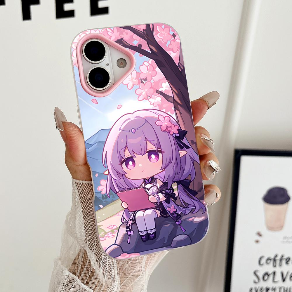 HSR Castorice Jelly Double layer Pink Mobile Phone Case for iPhone 17 16 15 14 13 12 11 Air Pro Max Plus Protective