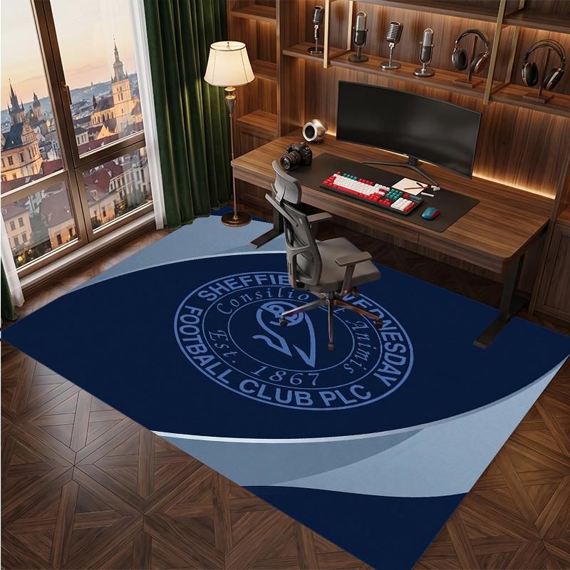 Tappeto in Cristallo di Velluto con Stampa del Sheffield Wednesday Football, Comodo Assorbente d'Acqua Antiscivolo per Pavimenti Interni