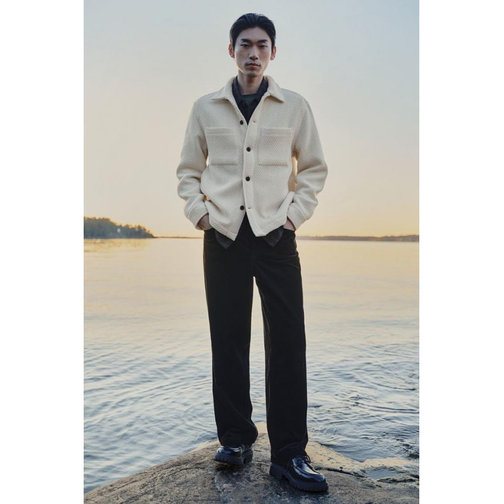 H M Regular Fit Waffle Texture oversHirt creaM