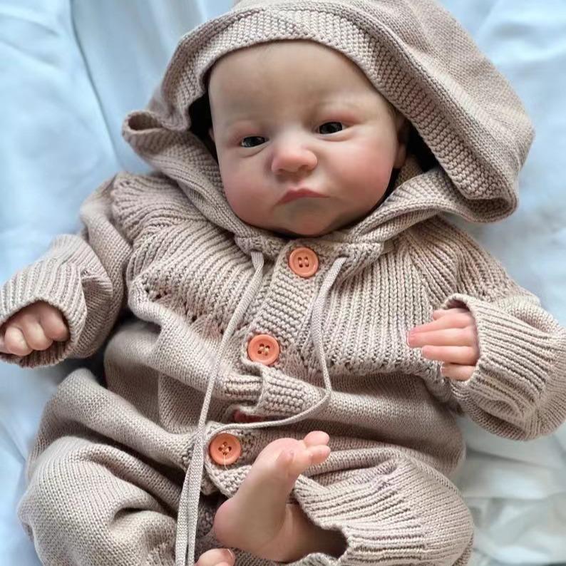 

45 см/17 дюймов Кукла реборн Полное тело Мягкая виниловая имитация Кукла реборн Кукла подарок для семьи Виниловая кукла реборн Тело девушки girl + clothes