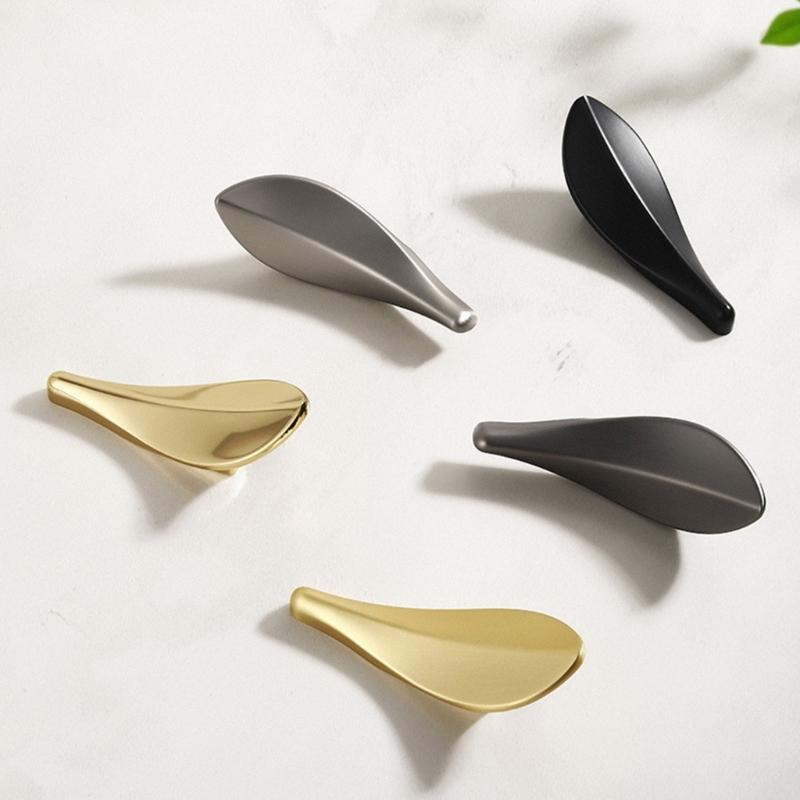 Alloy Leaf Shape Wall Hook Rustproof Door Hanger for Coat Hats Bags Bedroom Bathroom Entryway