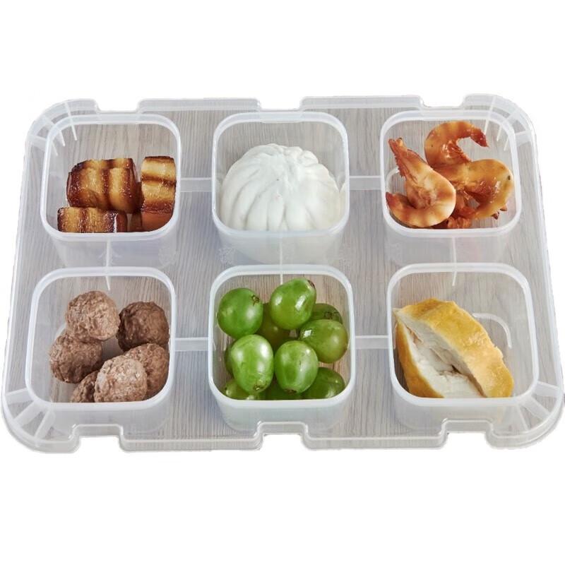 Weixu 6-Fach Transparente Aufbewahrungsbox für Lebensmittelmuster