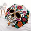Sugar Skull, Day of the Dead Theme 8 Bone Hand Automatic Folding Umbrella, Compact and Portable Design, A Perfect Gift for Birthday, Christm