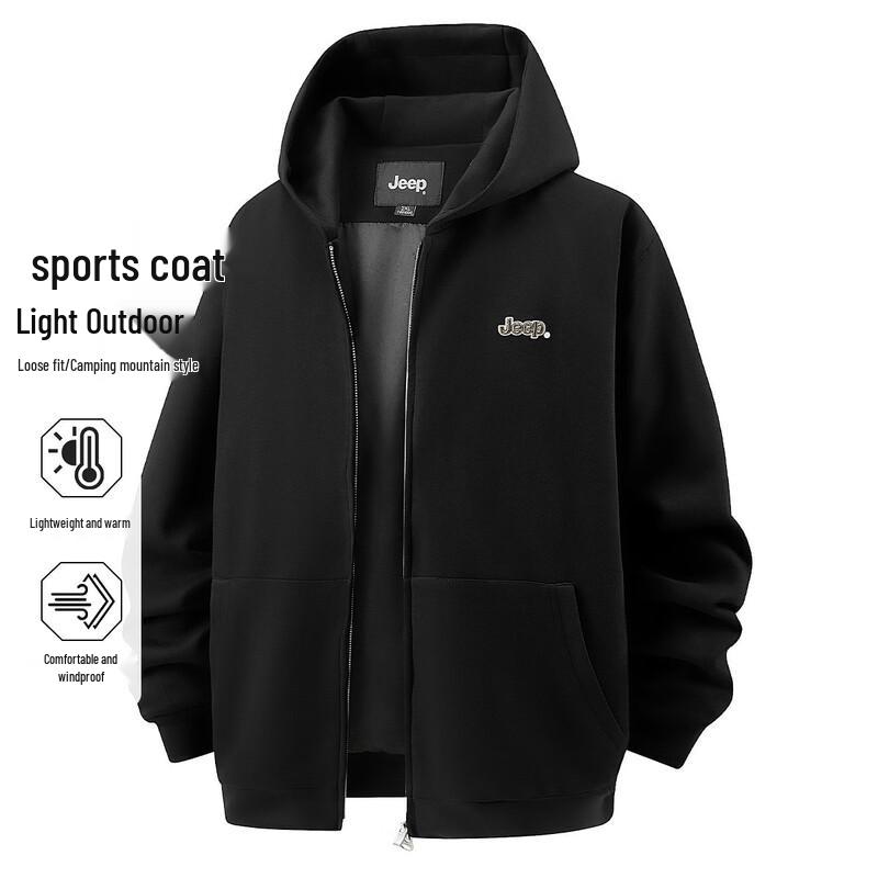JEEP Men s Hooded Sports Cardigan Jacket 3XL