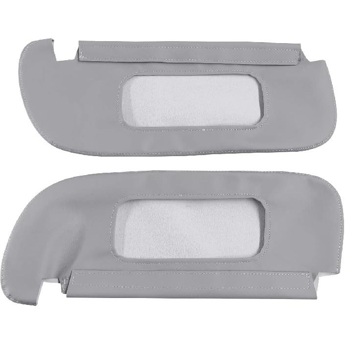 Sun Visor Cover, Replacement Gray Leather Cover Skin Compatible with Dodge RAM 1500 2500 1994-2001