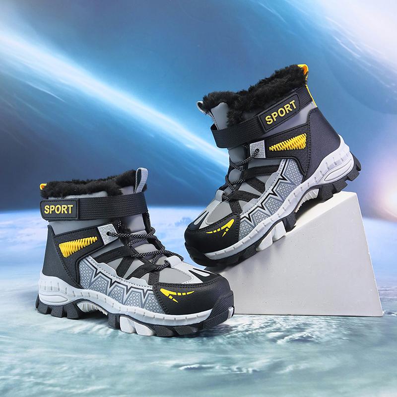 Children's Winter Snow Boots with Plush Insulation Anti Slip Outdoor Sports Snow Boots