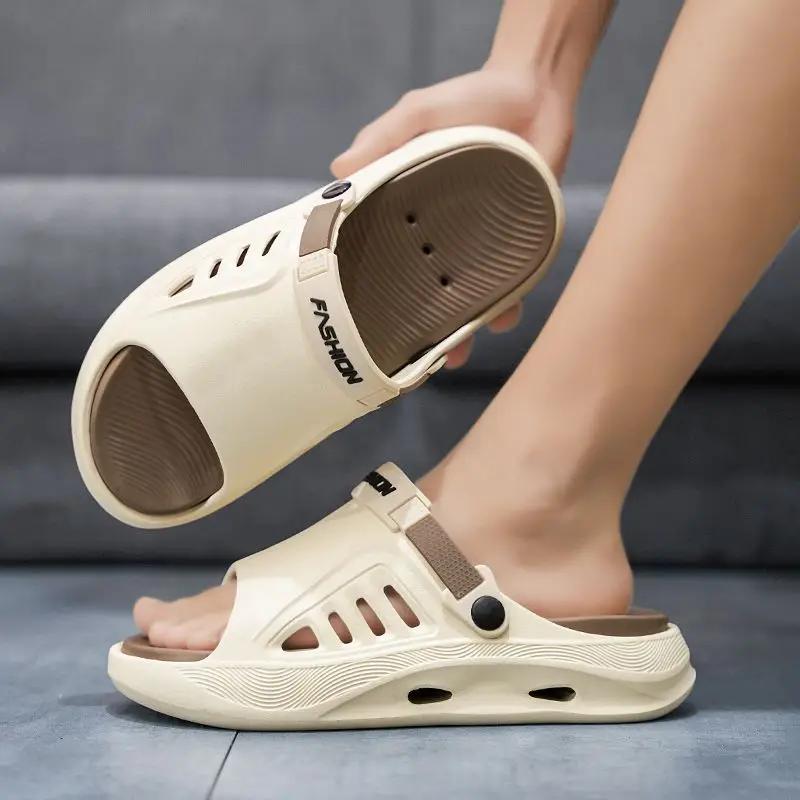 Fashion Platform Men's Shoe Beach Original Fun Rubber 2025 Slides Style Y2k Fashion Casual Low Price Adult Pvc Trend Eva Male Slipper