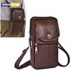 2026 Men's Messenger Bag Cowhide Leather Bag Mobile Phone Pouch Men Wallet Small Travel Waist Bag Male Multi-Pockets Chest Bag