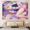 Anime Tapestry Kawaii Beautiful Girl Literature Room Decoration Wall Hanging Pink Tapestry Teen Room Background Wall Tapestry
