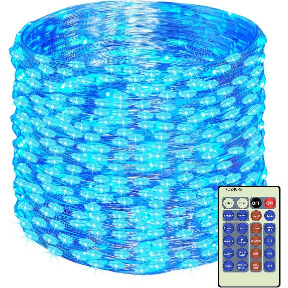 Decute 500LED 164FT Christmas Tree String Lights Green Wire Dimmable with Remote Control, UL Listed Plug in Fairy Starry Lights Decorative for