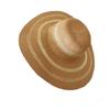 French Vacation Elegant Gold Stripe Big Brim Sun Protection Shade Straw Hat Women'S Summer Travel Beige Woven Top Hat