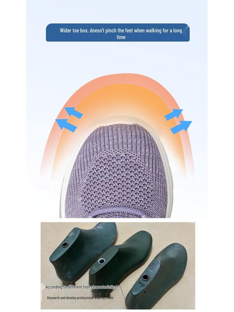 Comfortable Non-Slip Breathable Elderly Women's Walking Shoes - Lightweight Soft Sole for Spring & Autumn