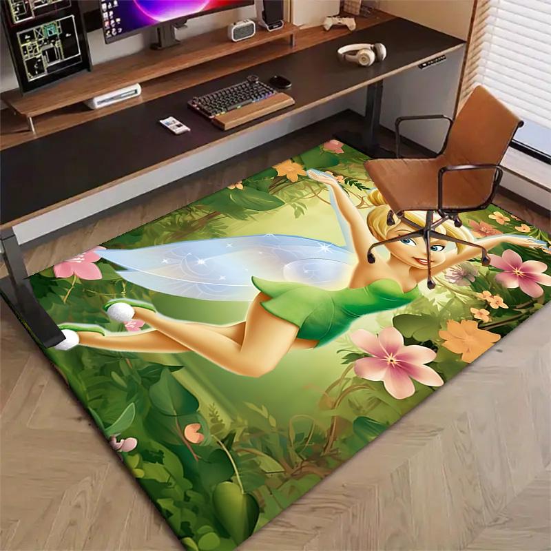 1pc T-Tinkerbell Design Printed Area Rug Carpet for Bedroom Living Room Home Decor Rugs Mat Non Slip Mat Rug for Bedside