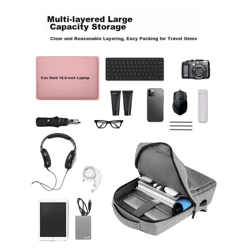 Right Away Laptop Backpack, Notebook Backpack, Commuter Schoolbag, Business Travel Bag for Men, 17.3-Inch Gaming Laptop Bag