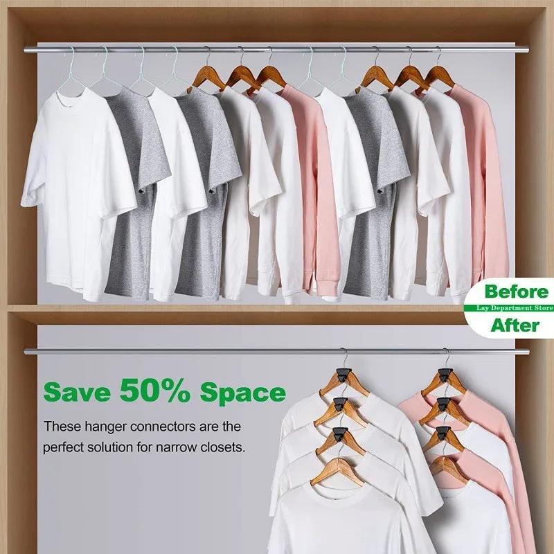 Triangles Clothes Hanger Connector Hooks Closet Clothes Hooks Rack Space Saving Cascading Plastic Wardrobe Coat Organizer Holder