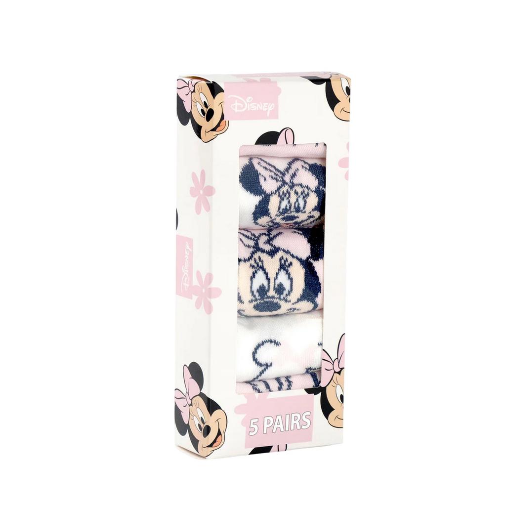 Disney Girls Minnie Mouse Calf-Length Socks (Pack of 5)
