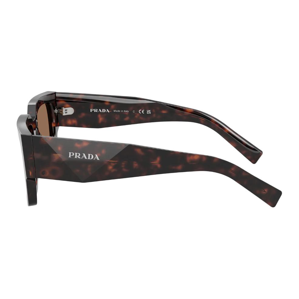Prada Logo Acetate Rectangular Sunglasses Men Sunglasses Tortoise PRB17S17N06B