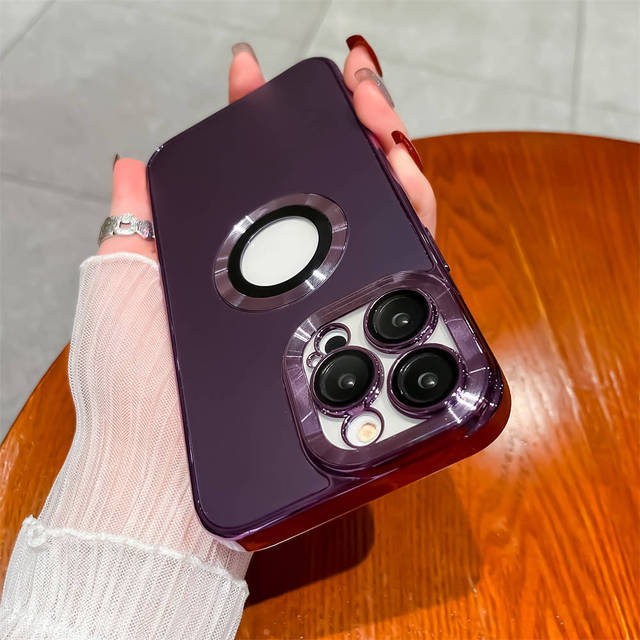 Shockproof Lens Protector Plating Telefon Fall Für Iphone 14 13 12 11 Pro Max 14 Plus 11 Logo Loch Stoßstange business Girl Zurück Abdeckung