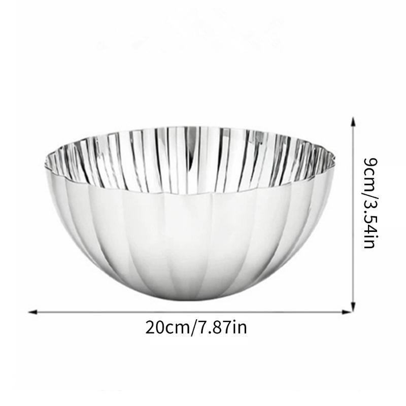 Ciotola Luminosa in Acciaio Inossidabile 304 per Frutta Dolcetti Snack Servizio Finitura Lucida Forma di Conchiglia Organizer da Cucina