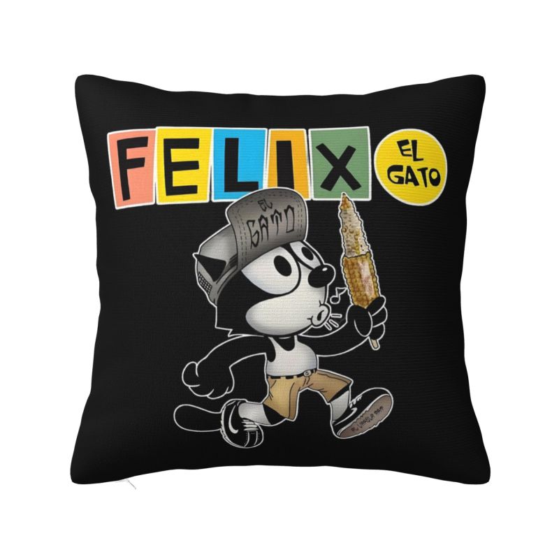 Custom Disney Felix The Cat Anime Pillow Case 40x40cm Decorative Cartoon Kawaii Luxury Cushion Cover Soft Pillowcase