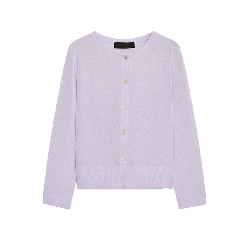 Autumn New Women's Clothing French Lazy Style Single-Breasted Thin Needle round Neck Long Sleeve Knitted Coat 3519129
