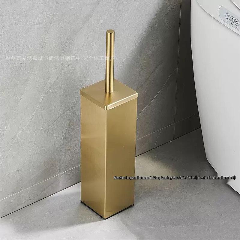 Stainless Steel Wall-Mounted Toilet Brush Set with Lid - Odor-Proof Bathroom Cleaning Tool