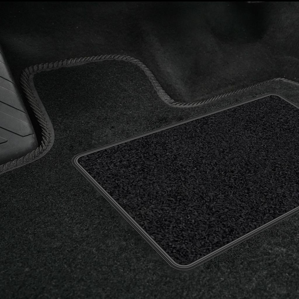 Front Velour Car Mats Fits: Renault Captur I 2013-2019 Black Piping