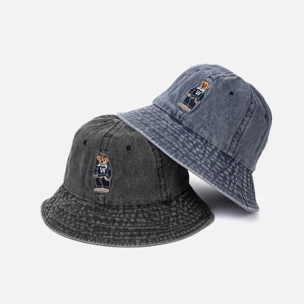 Versatile Denim Bucket Cap Korean Sun Protection Hat Cute Denim Fishing Cap  Spring Summer