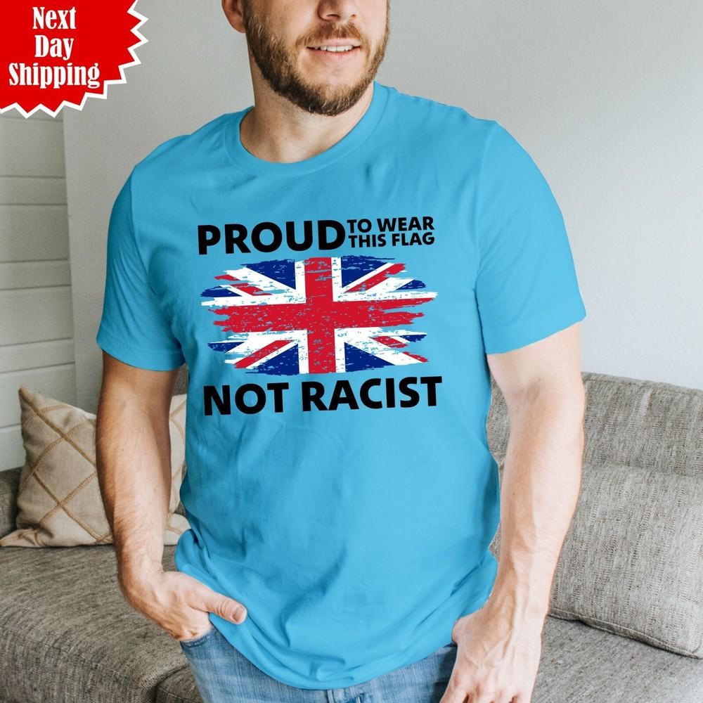 

Union Jack Flag T-Shirt Immigration Football Printed Proud To Wear Flag Tee Top 3XL