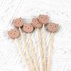 50Pcs Bear Disposable Bamboo Food Fruit Toothpicks Buffet Cake Dessert Fork Stick for Wedding Birthday Party Decoration Supplies