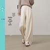 Women's Loose Fit Acetate Wool Straight-Leg Casual Pants