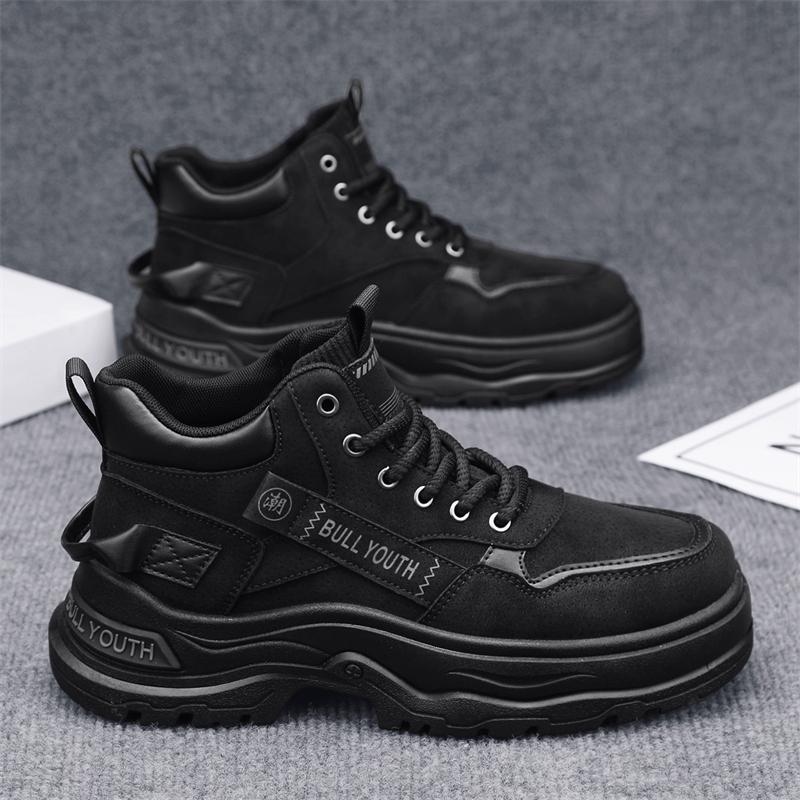 New Fashion Autumn And Winter Men's High Top Martin Boots Students Male Boys Trending Soft Sole Work Shoes Labor Protection Martin Sneakers