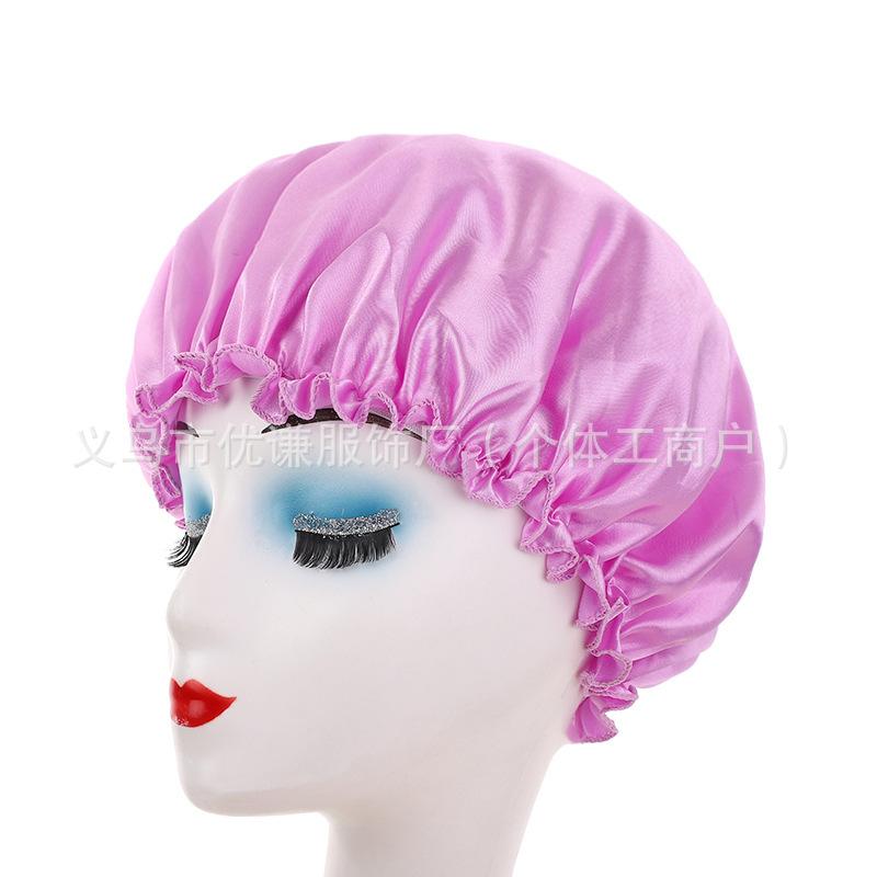 Women's home nightcap high-end satin shower cap mulberry beauty satin hair care cap bag head
