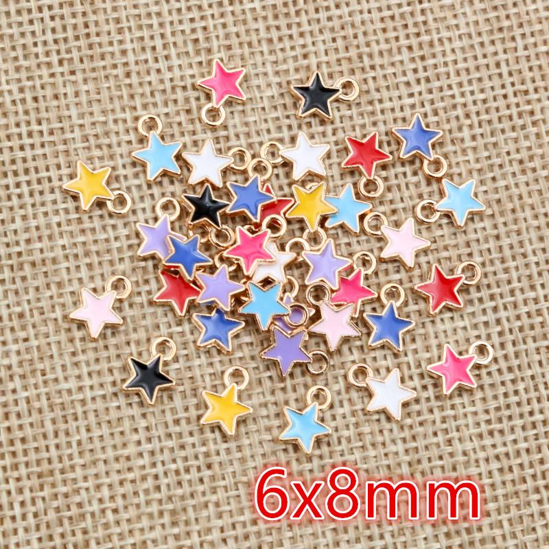

50Pcs Enamel Butterfly Flowers Star Heart Small Charms Pendants DIY Jewelry Making Accessories Craft Bracelet Necklaces Earring