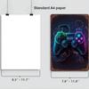 Mfoever Colourful Punk Style Metal Tin Signs Game Controller Wall Art Poster Metal Signs Prints Gaming Aesthetics Picture for Living
