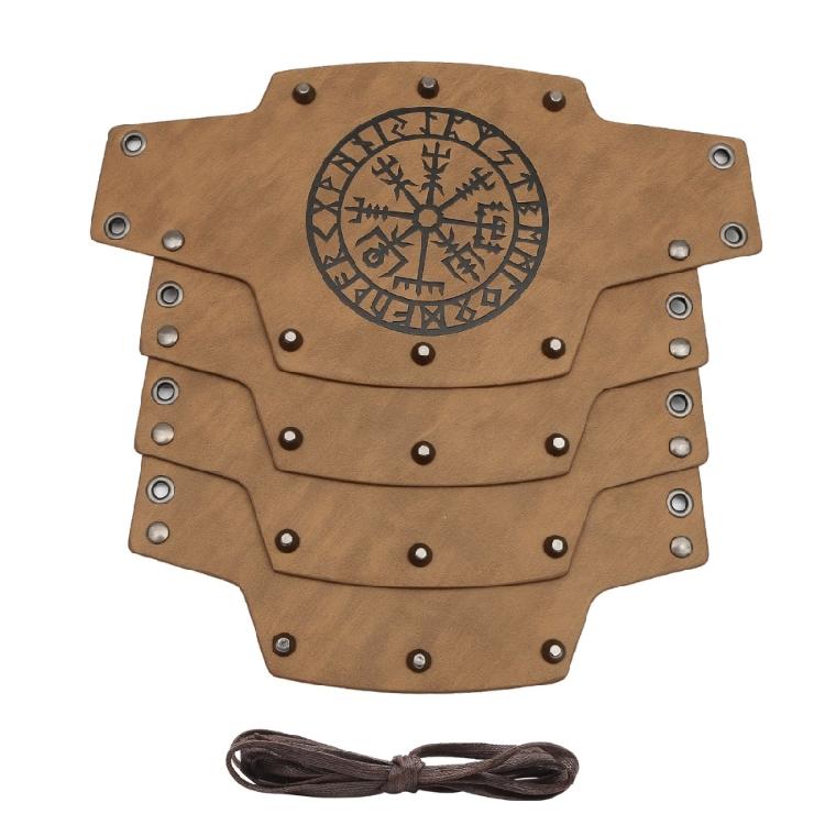 Brązowy Naramiennik Rękawica Średniowieczne Totemy Mankiet na Nadgarstek Opaski Cosplay Średniowieczny