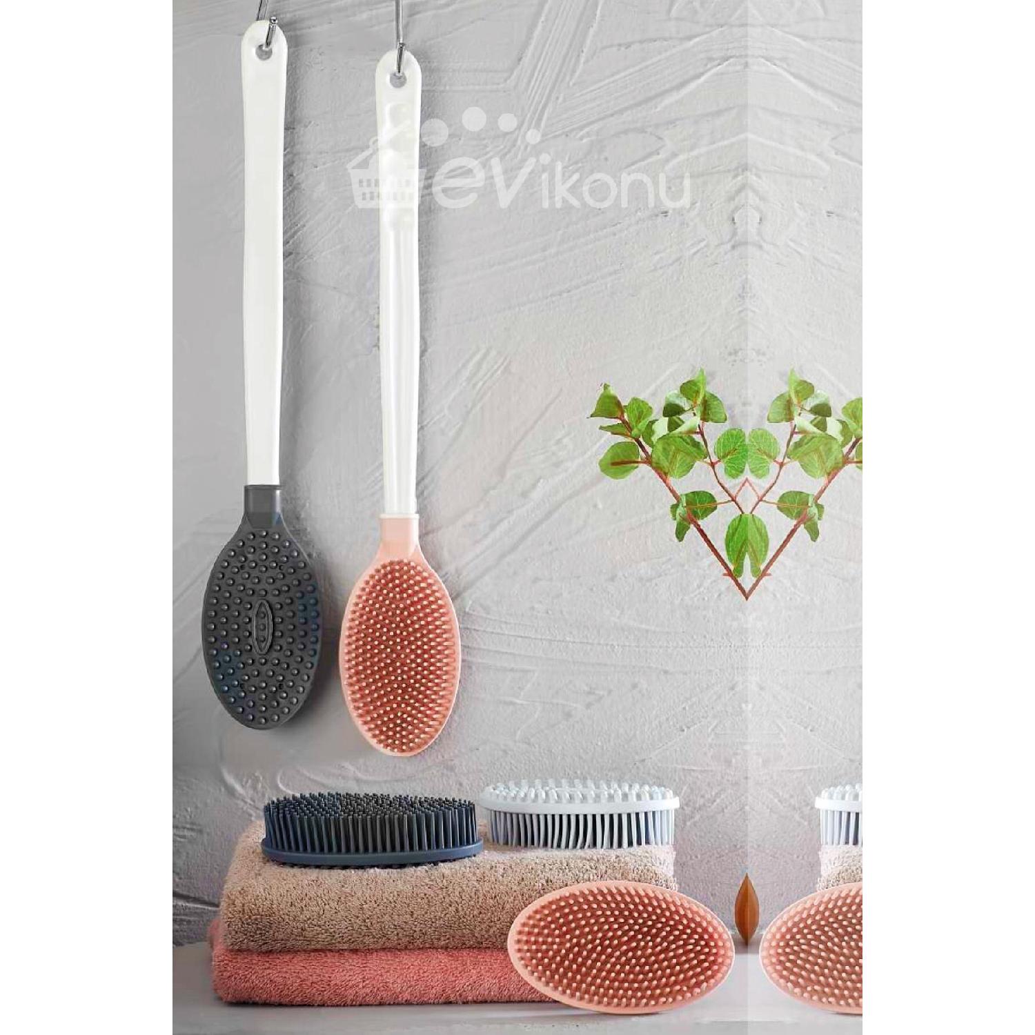 

Силиконовая массажная длинная ручка для тела и массажная щетка для ванны Скраб для спины Мягкая щетка