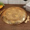 Fruit Plate, Metal Round Rectangular Relief Disc, European Metal Hollow-Out Snack Platter, Home Desktop Decoration Gift, 1pcs