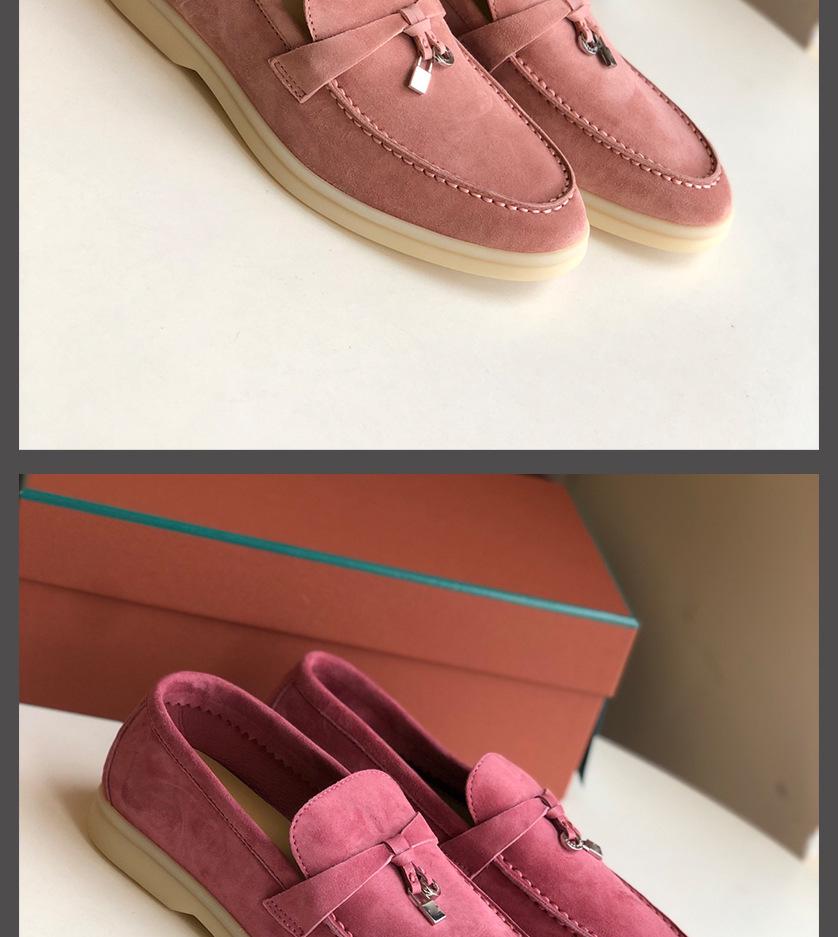 Europeiska & Amerikanska Mockasiner i Kohud - Mjuk Sula Brittisk Stil Slip-on Dam Casual Skor