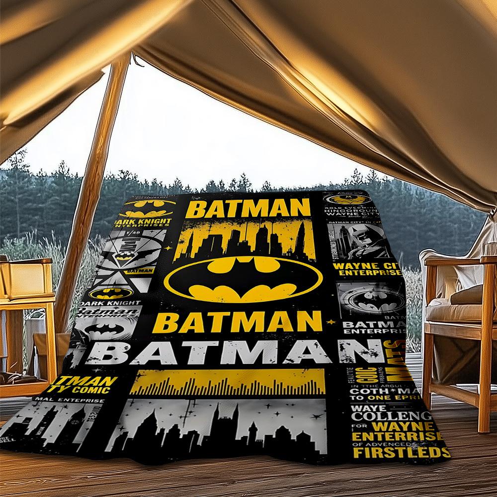 1pc Batman Logo Outdoor Flannel Throw Blanket Soft, Lightweight & Warm