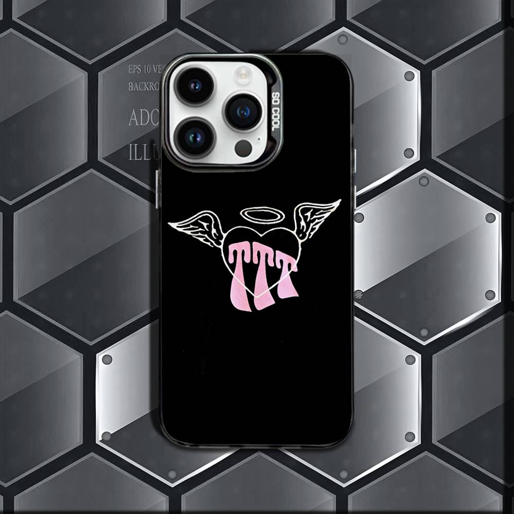 

Singer T-Tini S-Stoessel Phone Case For iPhone 17,16,Pro,Max,e,15,14,Plus,13,12,Mini,11, Matte Colored Silver Luxury Cover iPhone14Plus