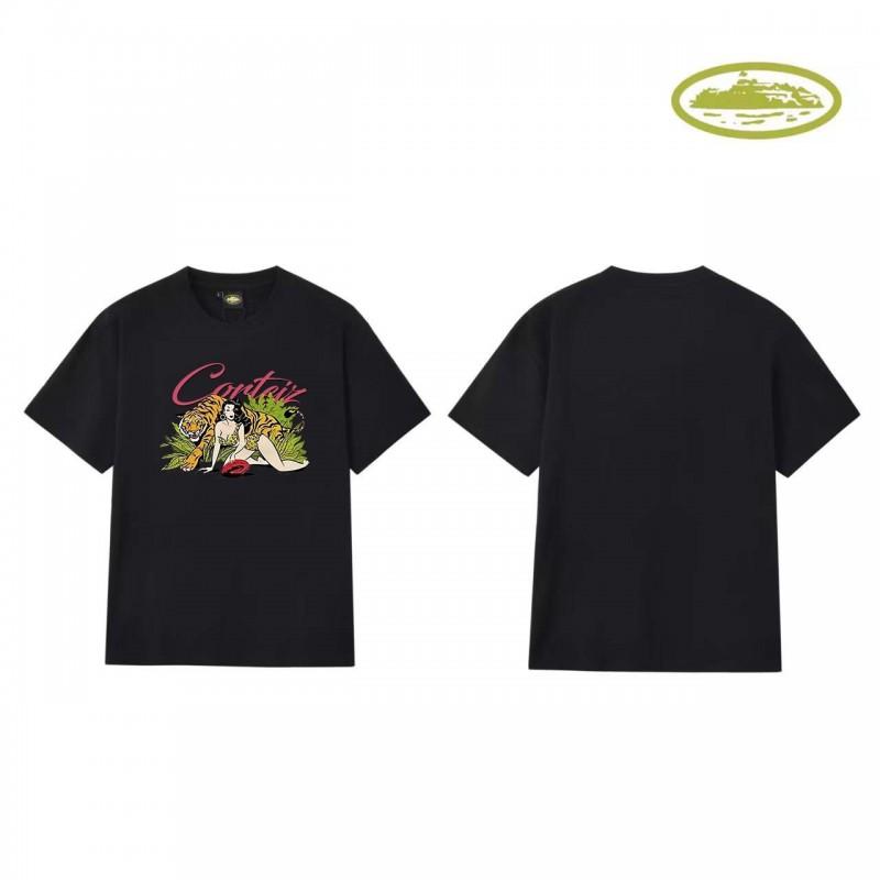 CORT Alcatraz Basic Short Sleeve T-Shirt Phantom Letter Print Couple Streetwear Teens