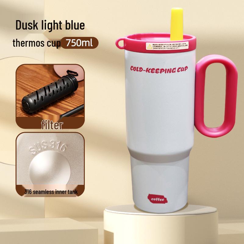 Giant Insulated 316 Stainless Steel Cup for Girls with Handle, High Appearance, Ice Buster, Car Portable.